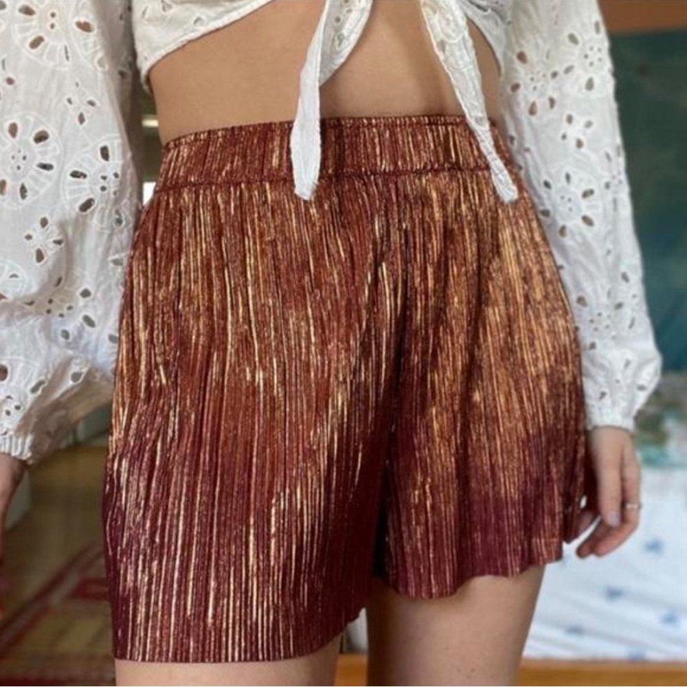 H&M Metallic Bronze Shorts